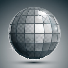Textured plastic spherical object with flashes, pixilated globe