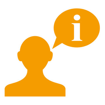 Icono usuario con comentario informacion naranja