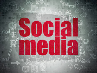 Fototapeta premium Social network concept: Social Media on Digital Paper background
