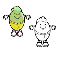 Cartoon character of egg
