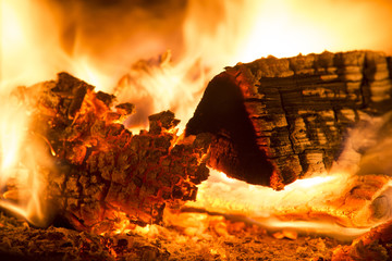 burning firewood