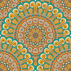 Ethnic floral seamless pattern