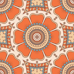 Ethnic floral seamless pattern