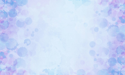 Watercolor Splashes Background - A light and arty background with watercolor paint splashes in attractive purple and blue colors. - obrazy, fototapety, plakaty