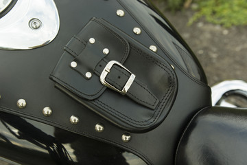 Black leather pocket bikes tank