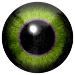 Realistic green eye generated isolated background