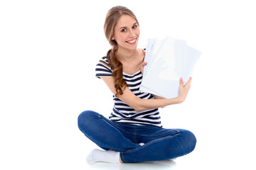 Student Girl, isolated over background