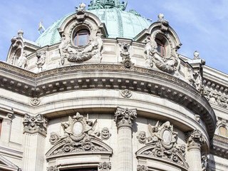 PARIS, FRANCE, on AUGUST 26, 2015. Architectural details of the building Opera Garnier