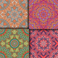 Ethnic floral seamless pattern