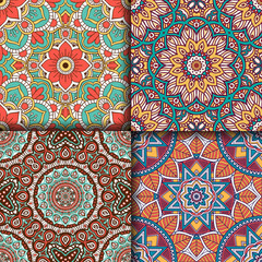 Ethnic floral seamless pattern