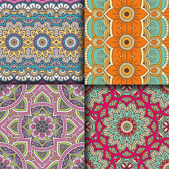 Ethnic floral seamless pattern