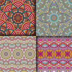 Ethnic floral seamless pattern