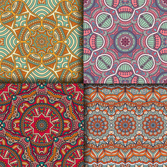 Ethnic floral seamless pattern