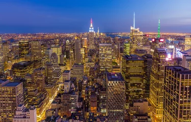 Fotobehang New York City midtown Skyline at night © kanonsky