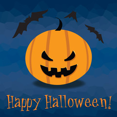 Happy Halloween Night - background blue design 