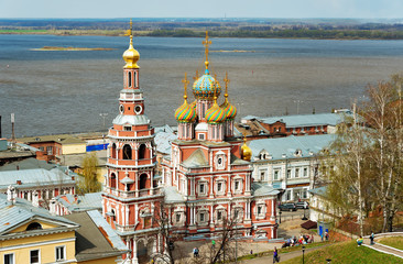View Stroganov church in Nizhny Novgorod