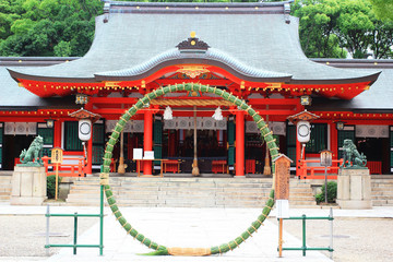 Ikuta shrine in summer (June), the famous shrine in Kobe, Japan