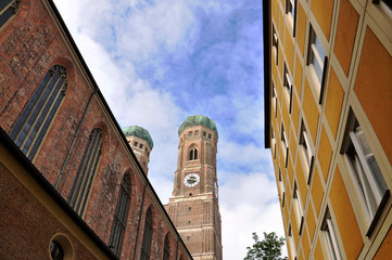 The tower of the Frauenkirche in Munich 