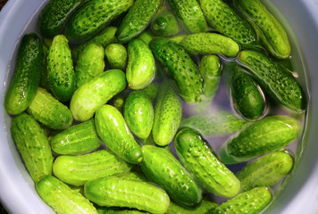 Wash cucumbers