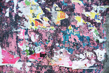 Random background collage texture paint on eroded wall