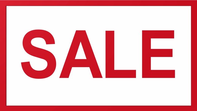 Animation sale sign alternating red and white to catch customers attention