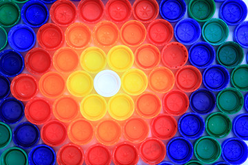 pet caps recycle background