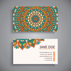 Business card. Vintage decorative elements.