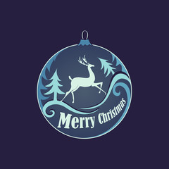 Christmas and New year logo, emblem