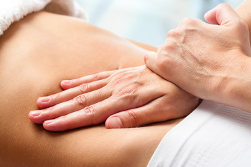 Fototapeta na wymiar Osteopathic belly massage.
