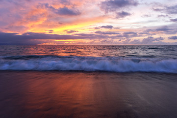 Naklejka na ściany i meble Ocean Sunset Landscape