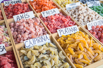 Sugar coated fruit gums