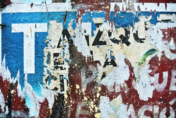 Fototapeta premium Random background collage texture paint on eroded wall