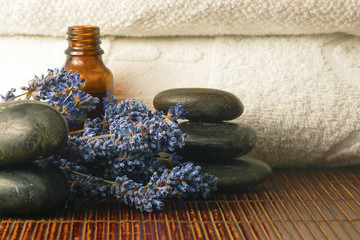 Lavender, stones and oil