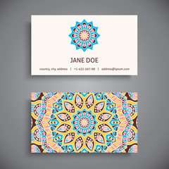 Business card. Vintage decorative elements.
