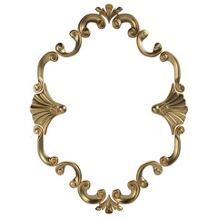 3d set of an ancient gold ornament on a white background