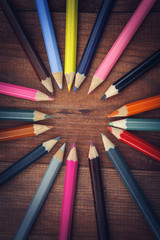 Naklejka premium multicolored pencils