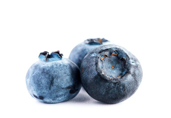 Fresh blueberries on white background