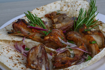 Grilled lamb ribs