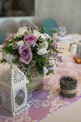 Table set for an event party or wedding reception