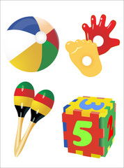 set of icons of children's toys