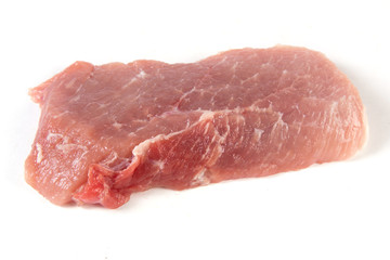 raw meat pork isolated on white background