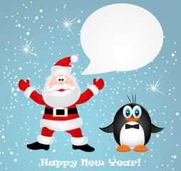 Merry Christmas Landscape. Vector  Happy New Year
