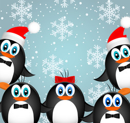 Merry Christmas Landscape. Vector  Happy New Year