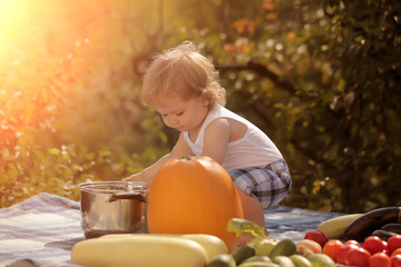 Small boy at picnic