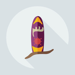 Flat modern design with shadow icons surf board