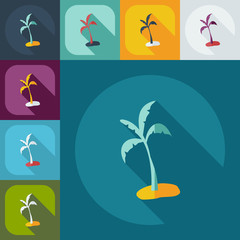 Flat modern design with shadow icons palm
