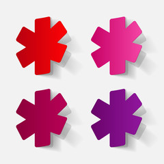 Obraz premium Paper clipped sticker: symbol medical care