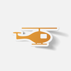 Paper clipped sticker: helicopter