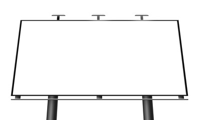 Blank billboard isolated on white background