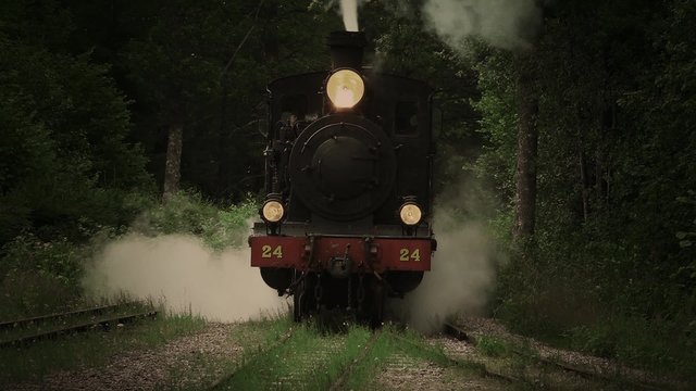 Vintage steam locomotive.